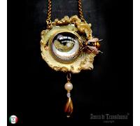 Gioiello Donna Occhio Malocchio Collana Ape Insetti Natura Cristalli Perle Lusso