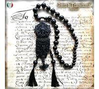 gioiello gotico bigiotteria d'arte collana da donna pendente nero nappe specchio