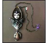 Gioiello Gotico Collana Pendaglio Bigiotteria da Donna Bambola Art Deco Nouveau