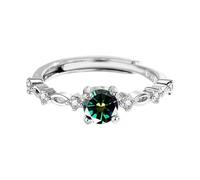 Gioiello Imitation S925 Silver Platinum Plated Moissanite Anello da donna, A, Rame, Non pietra preziosa