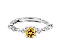 Gioiello Imitation S925 Silver Platinum Plated Moissanite Anello da donna, A, Rame, Non pietra preziosa