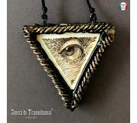gioiello pendaglio collana da uomo donna triangolo occhio che tutto vede dollaro