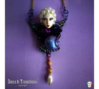 Gioiello Pendaglio Donna Collana Lusso Art Deco Bambola Conchiglia Perle Stella
