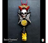 Gioiello Santa Muerte Amuleto Collana Pendente Teschio Corna Magia Nera Voodoo