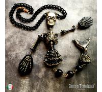 Gioiello Santa Muerte Amuleto Collana Pendente Teschio Magia Nera Voodoo Macabro