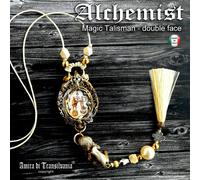 gioiello stile vintage ciondolo pendente talismano amuleto alchimista sole luna