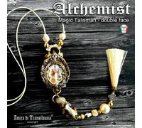 gioiello stile vintage ciondolo pendente talismano amuleto alchimista sole luna