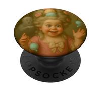Gioiosa ragazza rococò con capelli alti sorpresa divertente arte PopSockets PopGrip Adesivo