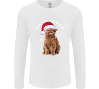 Gioioso Stagione Natale Divertente Gatto Natale Uomo Maniche