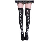 GIOMARI Calze collant autoreggenti con Teschi teschioHalloween carnevale auto reggenti Velate a Coscia