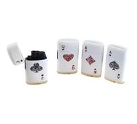 Giomari Set di 4 Accendini Tipo Accendino a Benzina Poker Set di Carte da Gioco Vintage Ricaricabile
