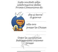Giomel Inviti Partecipazioni Prima Comunione Bambino Bambina Cartoline per Invitare alla Cerimonia della Comunione Cartoncino Bianco 10,5x14,8 cm 20 Pezzi