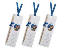 Giomel Segnaposto Comunione Cresima Calice Segnalibro con Matita Incisa Personalizzata con Nome e Data 20x7 cm Frase di Papa Francesco Oppure a Scelta (30)
