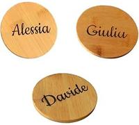 Giomel Sottobicchieri in Bamboo Personalizzati con Incisione Personalizzabile con Logo Grafica o Testo Idea Regalo Simpatica ed Originale per ogni Occasione (10)