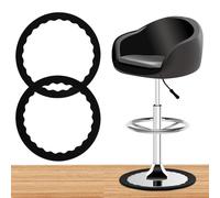 GIONAR 2 anelli protettivi per gambe dello sgabello da bar, in silicone antiscivolo, adatti per basi rotonde da 36,8 cm a 41,9 cm, nessun rumore e graffi, per pavimenti in legno (nero)