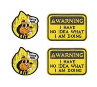 GIONAR 4 toppe in velcro, toppa in velcro, toppa in velcro, zaino P atches velcro, "Warning I Have No Idea What I Am Doing" per cappelli, zaini, jeans, giacche