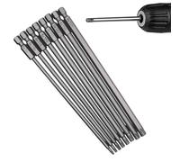 GIONAR 8 punte per cacciavite lunghe 200 mm, set di cacciaviti Torx, set di punte Torx in lega di acciaio S2, set di cacciaviti a testa a stella, gambo esagonale da 1/4" con proprietà magnetiche