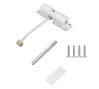 GIONAR Chiudiporta automatica regolabile per esterni, chiusura a molla, chiudiporta automatica, porta interna, freno per porta e porta da giardino, rotondo, bianco