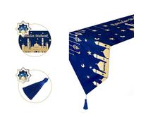 GIONAR Eid Mubarak Runner da tavola - Fennoral Ramadan Moschea tovaglia - Eid Mubarak decorazione tavolo Ramadan, Ramadan tovaglia, Ramadan decorazioni per la tavola