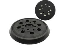 GIONAR Piastra levigatrice per Bosch PEX 300/400 AE, vassoio di levigatura 125 mm, 8 fori con gancio e loop, compatibile con levigatrice Bosch (nero)