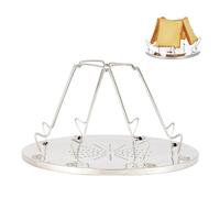 GIONAR Tostapane da campeggio, 4 fette per fornelli a gas, vassoio per tostapane pieghevole in acciaio inox, mini accessorio da campeggio con asta pieghevole per picnic, viaggi, fornelli a gas