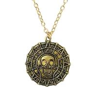 Gionatan Shop Collana Film Pirati dei Caraibi ciondolo pendente uomo donna ragazzi e ragazze regalo colore oro antico teschio retrò Punk Hip Hop Azteco
