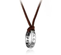 Gionatan Shop Collana Nathan per Cosplay anello con cordino in pelle con ciondolo vintage Drake antico con incisione PARVIS MAGNA