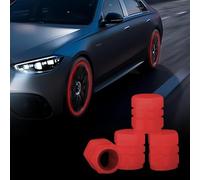 GIOPSQ 4PCS Tappi Valvola Pneumatici Auto, Cappucci Fluorescenti Luminosi al Buio, Coprivalvole Ruota Universali per Auto, Camion, SUV e Moto Materiale Traspirante/B/4PCS