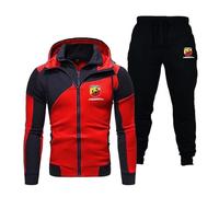 GIOPSQ Ab-a_rth Giacca sportiva con cappuccio in cotone con doppia cerniera casual da uomo e pantaloni da jogging bambini/C/L