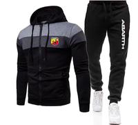 GIOPSQ Tuta da uomo Set tuta da jogging Ab-Arth Giacca con zip con cappucc io + pantaloni abbigliamento sportivo Asuale/C/M