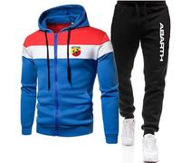 GIOPSQ Tuta da uomo Set tuta da jogging Ab-Arth Giacca con zip con cappuccio + pantaloni abbigliamento sportivo Asuale/A/L