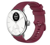 GIOPUEY 18mm Cinturini Compatibile con Withings ScanWatch 2 38mm/Nova Brilliant 39mm/ScanWatch Light, Morbido Silicone Cinturino [Resistente all'Usura] [Traspirante] - Dark Red