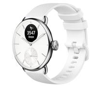 GIOPUEY 18mm Cinturini Compatibile con Withings ScanWatch 2 38mm/Nova Brilliant 39mm/ScanWatch Light, Morbido Silicone Cinturino [Resistente all'Usura] [Traspirante] - White