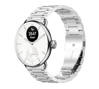 GIOPUEY 18mm Cinturini Compatibile con Withings ScanWatch 2 38mm/Nova Brilliant 39mm/ScanWatch Light, Acciaio Inossidabile Cinturino [Resistente all'Usura] - Silver