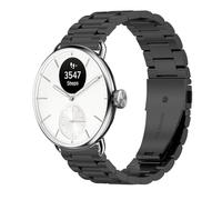GIOPUEY 18mm Cinturini Compatibile con Withings ScanWatch 2 38mm/Nova Brilliant 39mm/ScanWatch Light, Acciaio Inossidabile Cinturino [Resistente all'Usura] - Black