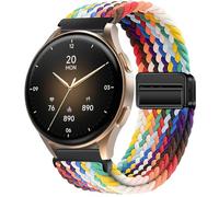 GIOPUEY 18mm Cinturini Magnetica Compatibile con Hama Smartwatch 8900 1,32, Cinturino in Morbido Nylon Intrecciato [Unisex] [Traspirante] - Colourful-B