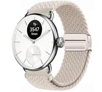 GIOPUEY 18mm Cinturini Magnetica Compatibile con Withings ScanWatch 2 38mm/Nova Brilliant 39mm/ScanWatch Light, Cinturino in Morbido Nylon Intrecciato [Unisex] [Traspirante] - Beige