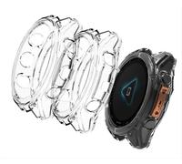 GIOPUEY [2 Pezzi Cover per Garmin Fenix 8 43mm, Soft TPU, Shock Resistant, Garmin Fenix 8 43mm Custodia - Transparent+Transparent