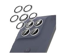 GIOPUEY 2 Pezzi Pellicola Fotocamera Compatibile con Motorola Moto G77 Power, [Protezione Completa][Doppia Protezione] Metallo + Vetro Temperato, Protezione Fotocamera - Silver
