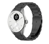 GIOPUEY 20mm Cinturini Compatibile con Withings ScanWatch 2 42mm/Nova 42mm, Acciaio Inossidabile Cinturino [Resistente all'Usura] - Black