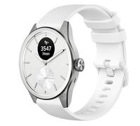 GIOPUEY 20mm Cinturini Compatibile con Withings ScanWatch 2 42mm/Nova 42mm, Morbido Silicone Cinturino [Resistente all'Usura] [Traspirante] - White