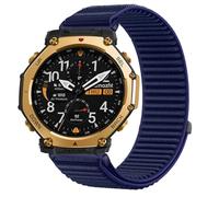 GIOPUEY 22mm 20mm Cinturini Compatibile con Amazfit T-Rex 3 PRO 48mm/T-Rex 3 PRO 44mm, Nylon Traspirante Sport Loop Cinturino in Morbido Nylon Intrecciato Strap Band - Darkblue