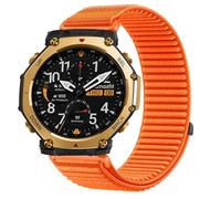 GIOPUEY 22mm 20mm Cinturini Compatibile con Amazfit T-Rex 3 PRO 48mm/T-Rex 3 PRO 44mm, Nylon Traspirante Sport Loop Cinturino in Morbido Nylon Intrecciato Strap Band - Orange