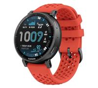 GIOPUEY 22mm Cinturini Compatibile con Amazfit Active Max/Active 3 Premium/Balance 2/Bip6/Bip5/Cheetah, Morbido Silicone Cinturino [Resistente all'Usura] [Traspirante] - Red