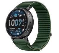 GIOPUEY 22mm Cinturini Compatibile con Amazfit Active Max, Nylon Traspirante Sport Loop Cinturino in Morbido Nylon Intrecciato Strap Band - Darkgreen