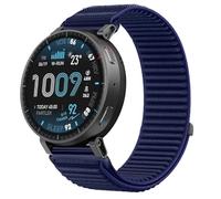 GIOPUEY 22mm Cinturini Compatibile con Amazfit Active Max, Nylon Traspirante Sport Loop Cinturino in Morbido Nylon Intrecciato Strap Band - Darkblue