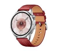 GIOPUEY 22mm Cinturini Compatibile con Huawei Watch GT6/GT6 PRO 46mm/GT5/GT4/Watch 5 46mm, Vera Pelle Cinturino [Resistente all'Usura] [Traspirante] - Red