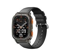 GIOPUEY 22mm Cinturini Compatibile con KOSPET Tank M2/M3/M3 Ultra 2/T2/T3/T3 Ultra 2/Magic R10/P10/Pluse/ORB, Vera Pelle Cinturino [Resistente all'Usura] [Traspirante] - Black