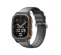 GIOPUEY 22mm Cinturini Compatibile con KOSPET Tank M2/M3/M3 Ultra 2/T2/T3/T3 Ultra 2/Magic R10/P10/Pluse/ORB, Vera Pelle Cinturino [Resistente all'Usura] [Traspirante] - Grey