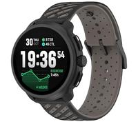 GIOPUEY 22mm Cinturini Compatibile con Suunto Race 2/Race S/Run/Vertical/Ocean/5 Peak/9 Peak Pro, Morbido TPU Cinturino [Design a colori di giunzione] - Black/Grey